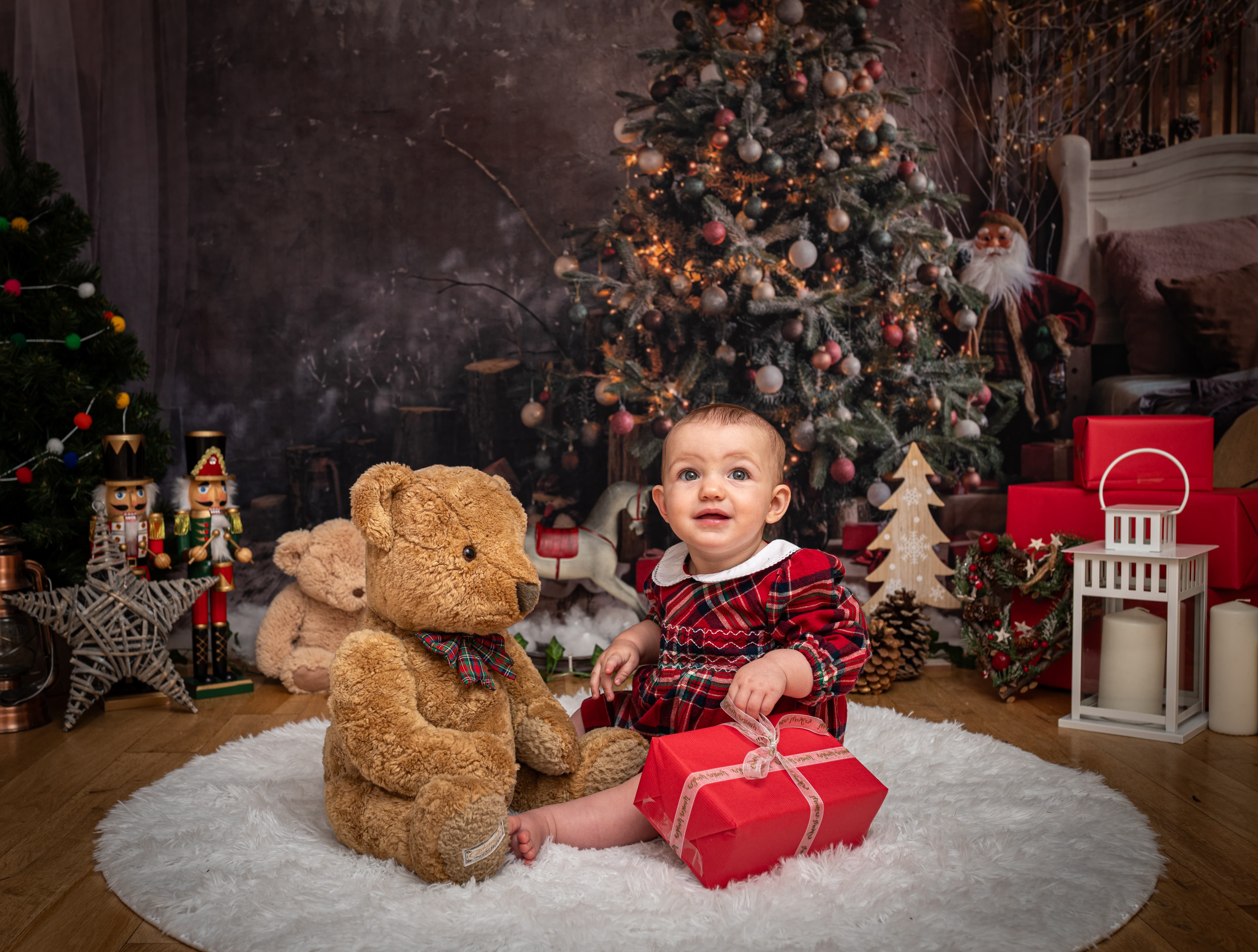 Coffrets Cadeaux de Sapin de Noël Toile de Fond du Père Noël M6-39