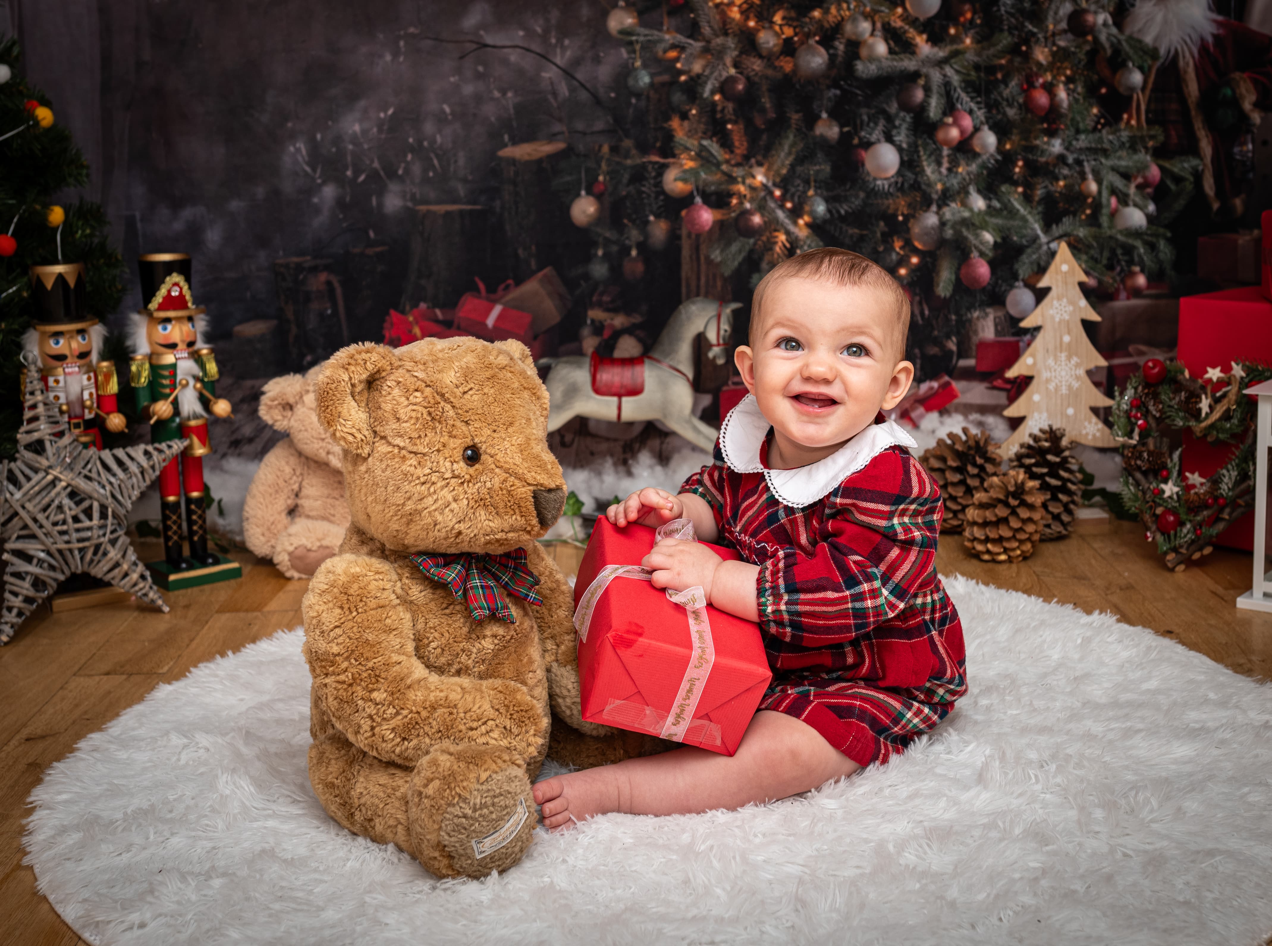 Coffrets Cadeaux de Sapin de Noël Toile de Fond du Père Noël M6-39