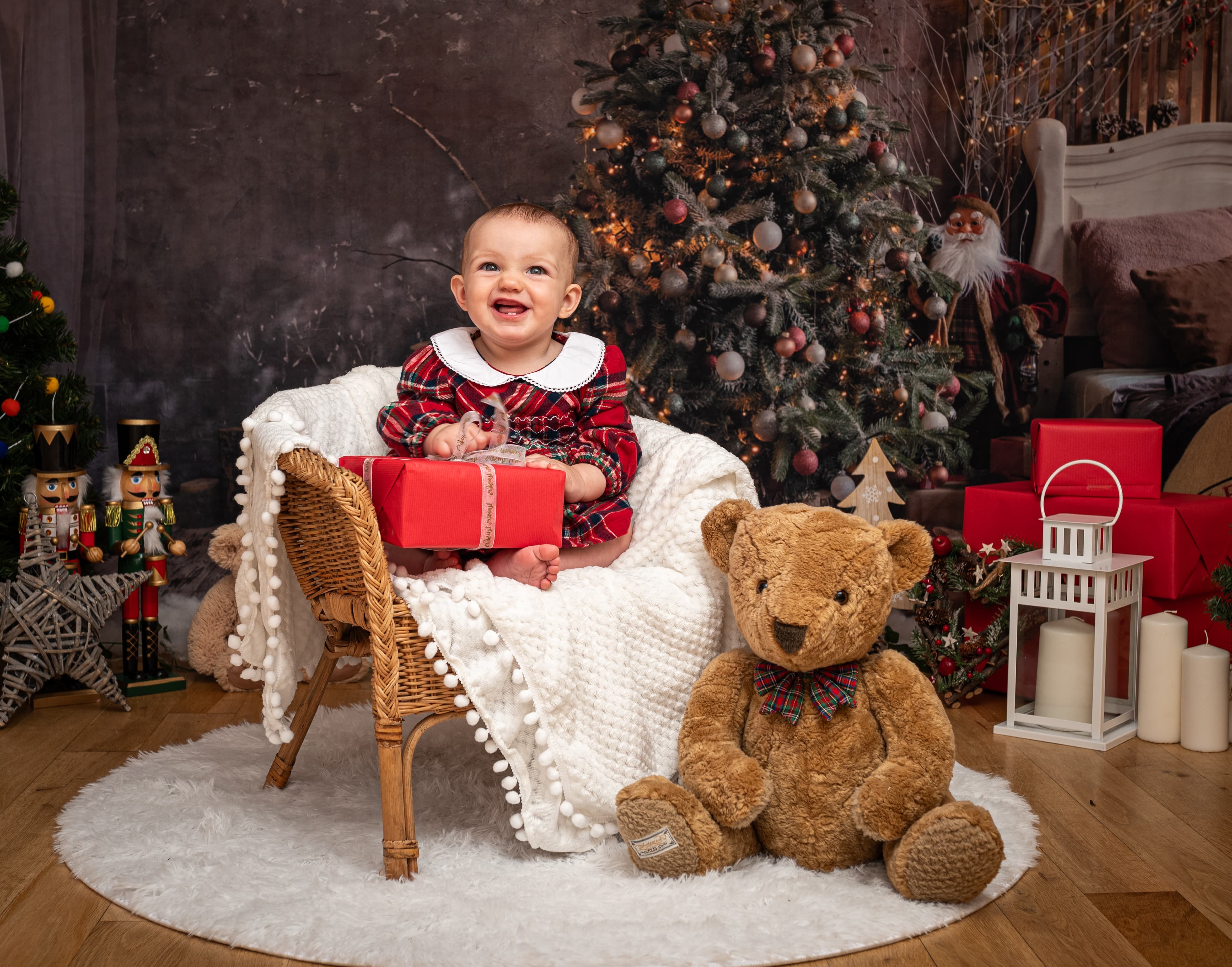 Coffrets Cadeaux de Sapin de Noël Toile de Fond du Père Noël M6-39