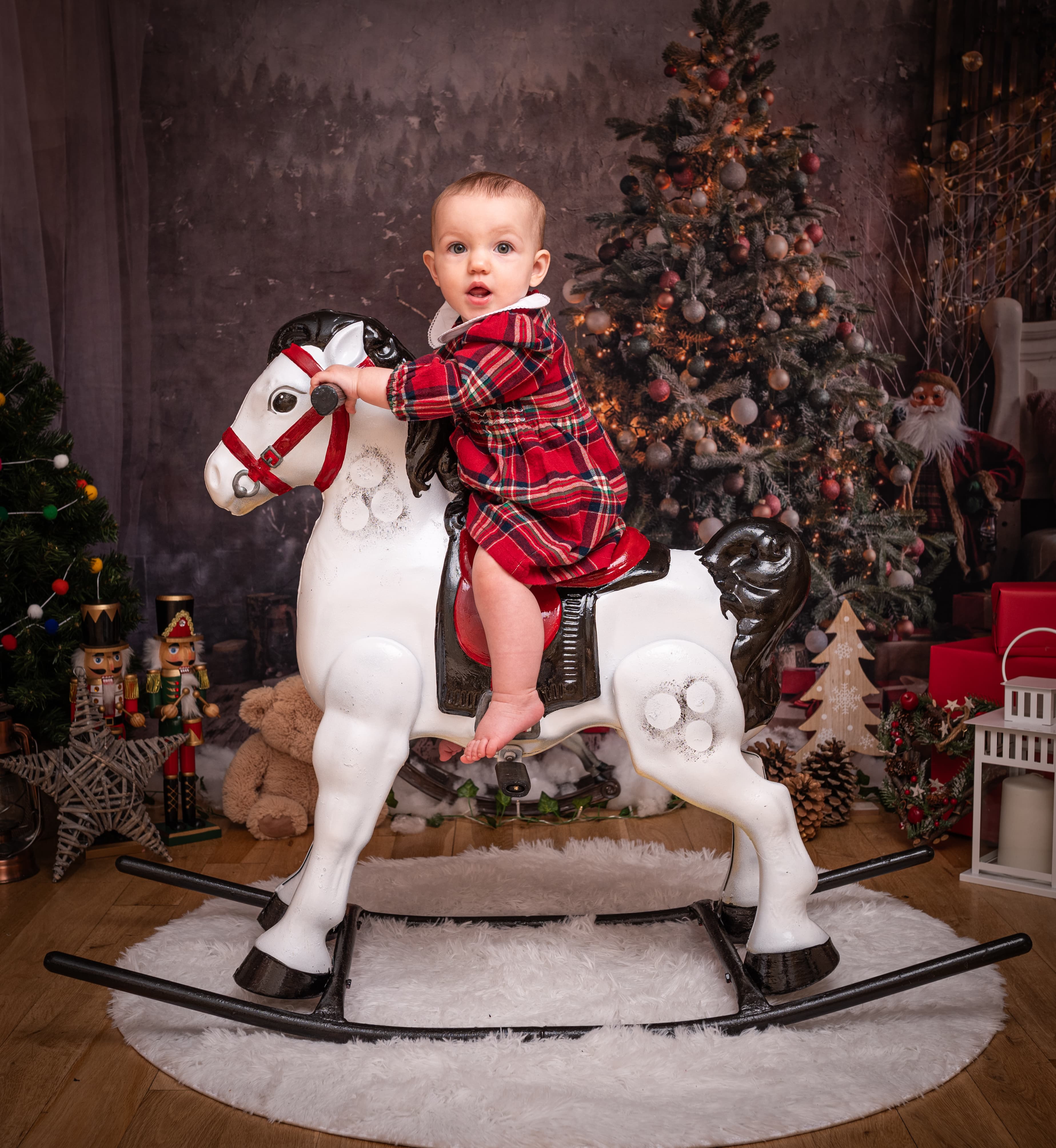Coffrets Cadeaux de Sapin de Noël Toile de Fond du Père Noël M6-39
