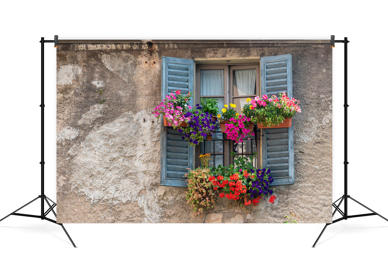 Toile de Fond de mur de Fleurs Colorées de Fenêtre Vintage M6-81