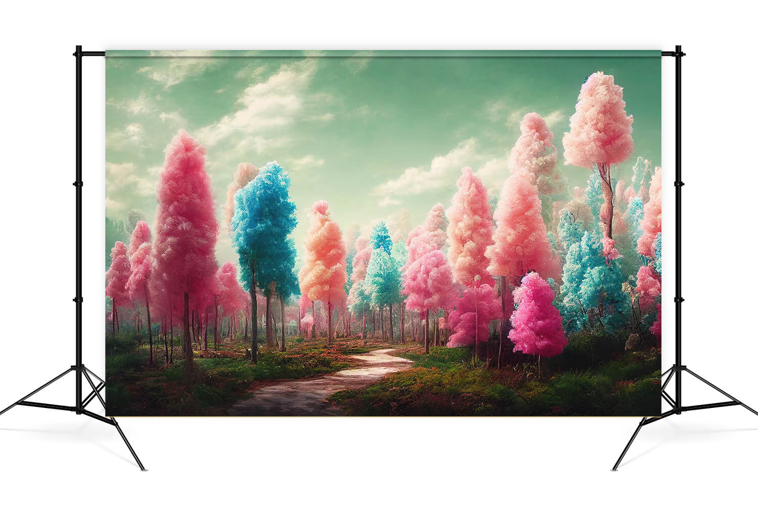 Toile de Fond Arbres en Coton Colorés et Oniriques M7-106
