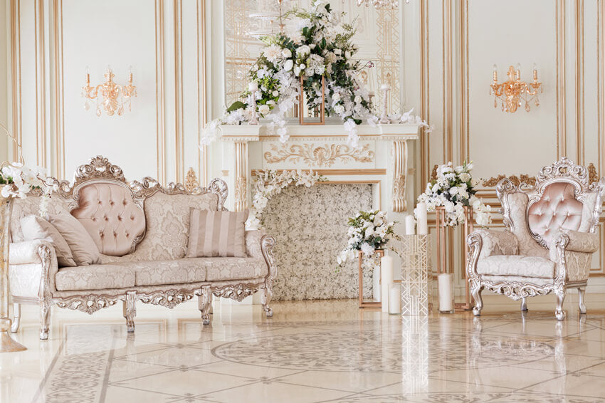 Toile de Fond de Boudoir de Canapé de cheminée D'intérieur de Noël M7-13