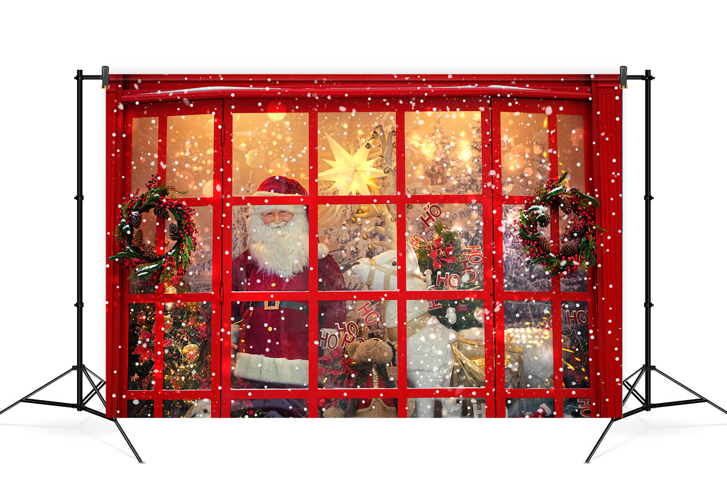 Toile de Fond de Vitrine de Noël Père Noël M7-14