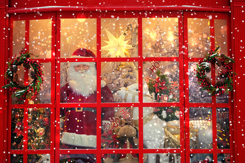 Toile de Fond de Vitrine de Noël Père Noël M7-14