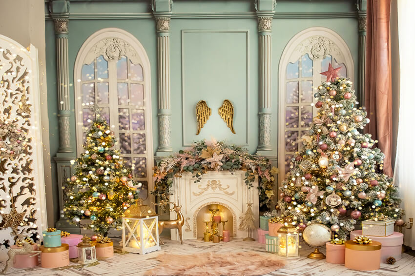 Toile de Fond de Cheminée Intérieure Classique Xmas Palace M7-29