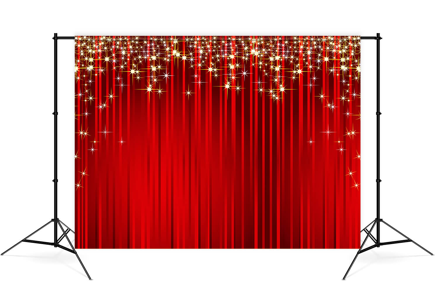 Briller Étoiles d'or Rayures Rouges Toile de Fond de Noël M7-47