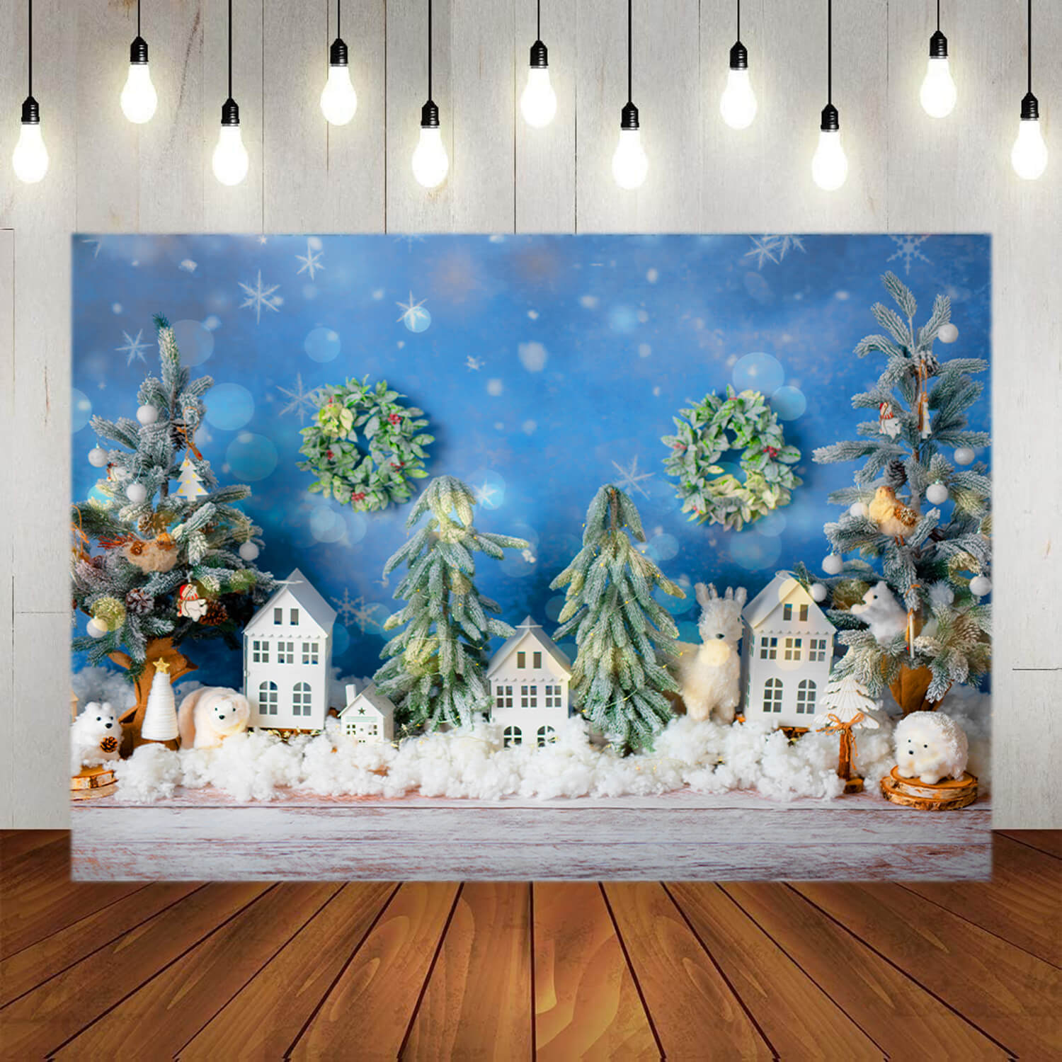 Arbres de Noël Fond d'animaux des bois M7-51