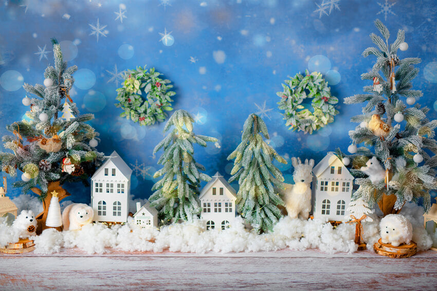Arbres de Noël Fond d'animaux des bois M7-51