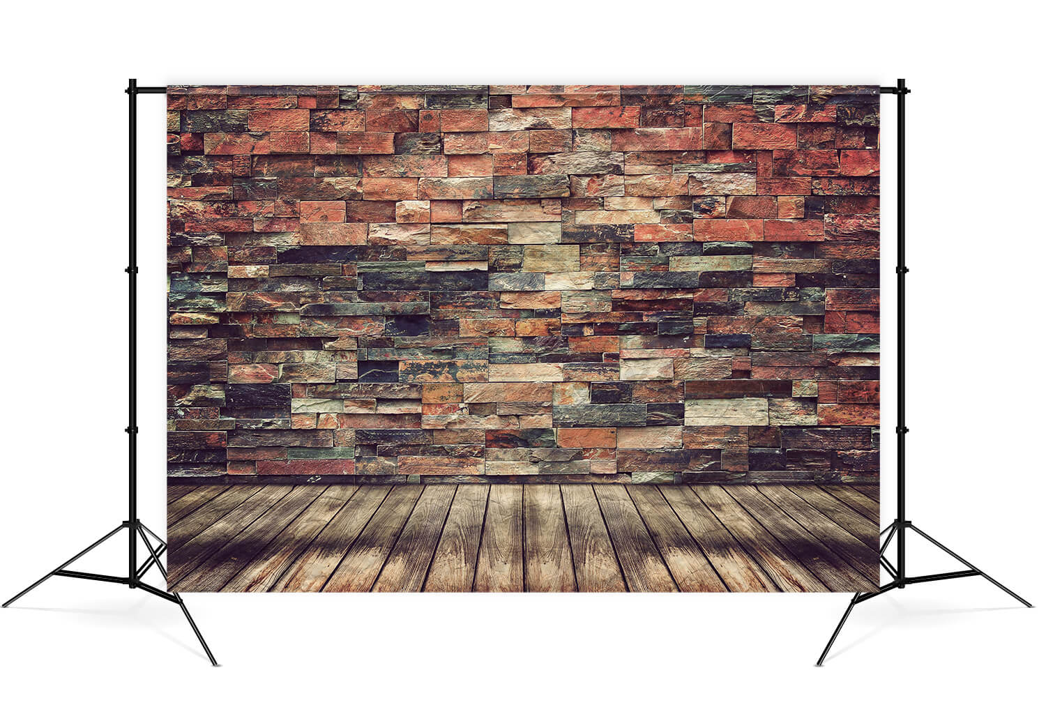 Toile de Fond de Photo de Plancher de Bois de mur de Briques Rétro M7-77