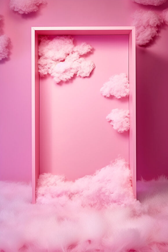 Poupée de Mode Toile de Fond de Nuages de Boîte Rose Fantaisie M7-92