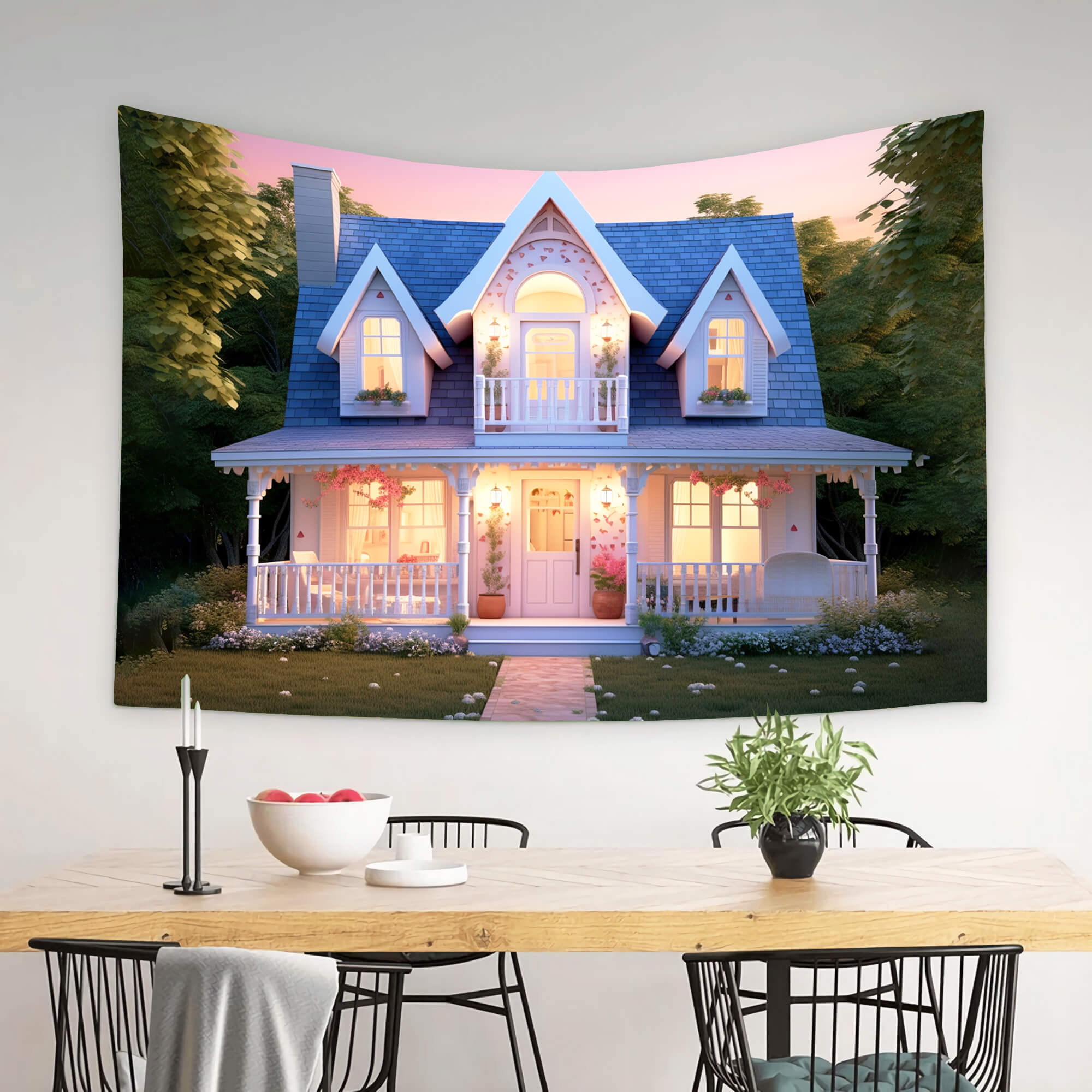 Toile de Fond Poupée de Mode Fantasie Maison Lumières  M8-37
