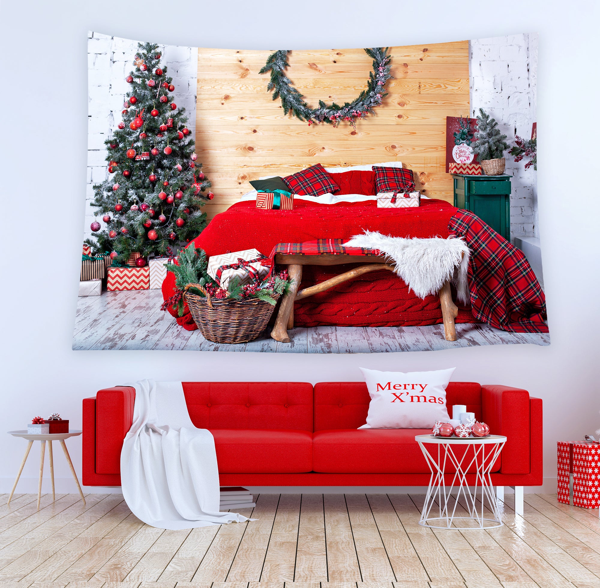 Tapisserie murale de décoration de chambre de Noël T-M8-67