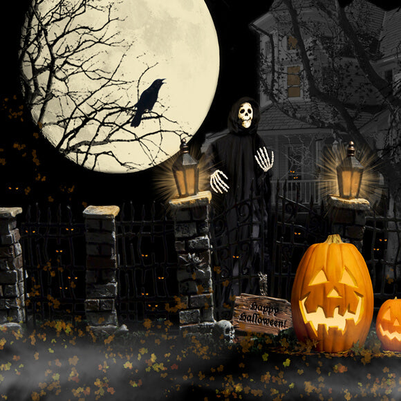Toile de Fond pour Photographie Fantômes Tombes Halloween M9-49