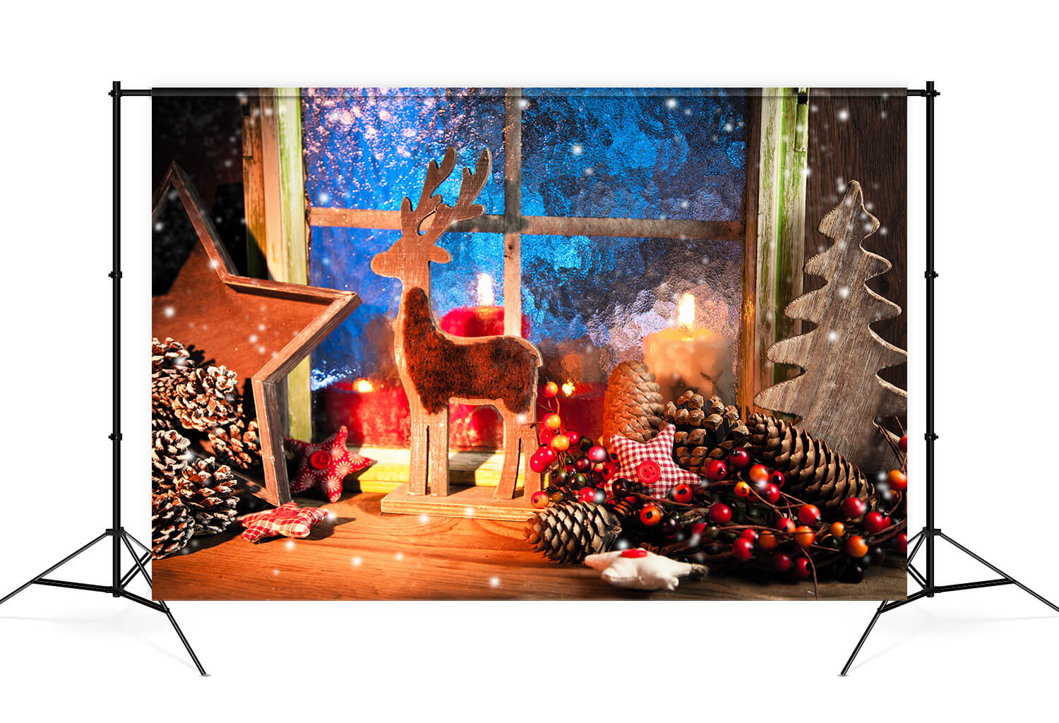 Toile de Fond de Fenêtre pour la Décoration de Noël M9-73