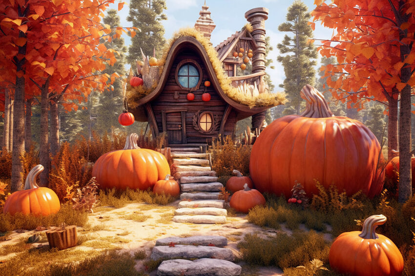 Toile de Fond pour la Maison de la Citrouille de Forêt d'Erable M9-89