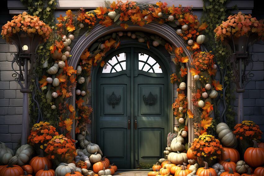 Toile de Fond Pompe d'Automne Porte Vintage Photographie M9-93