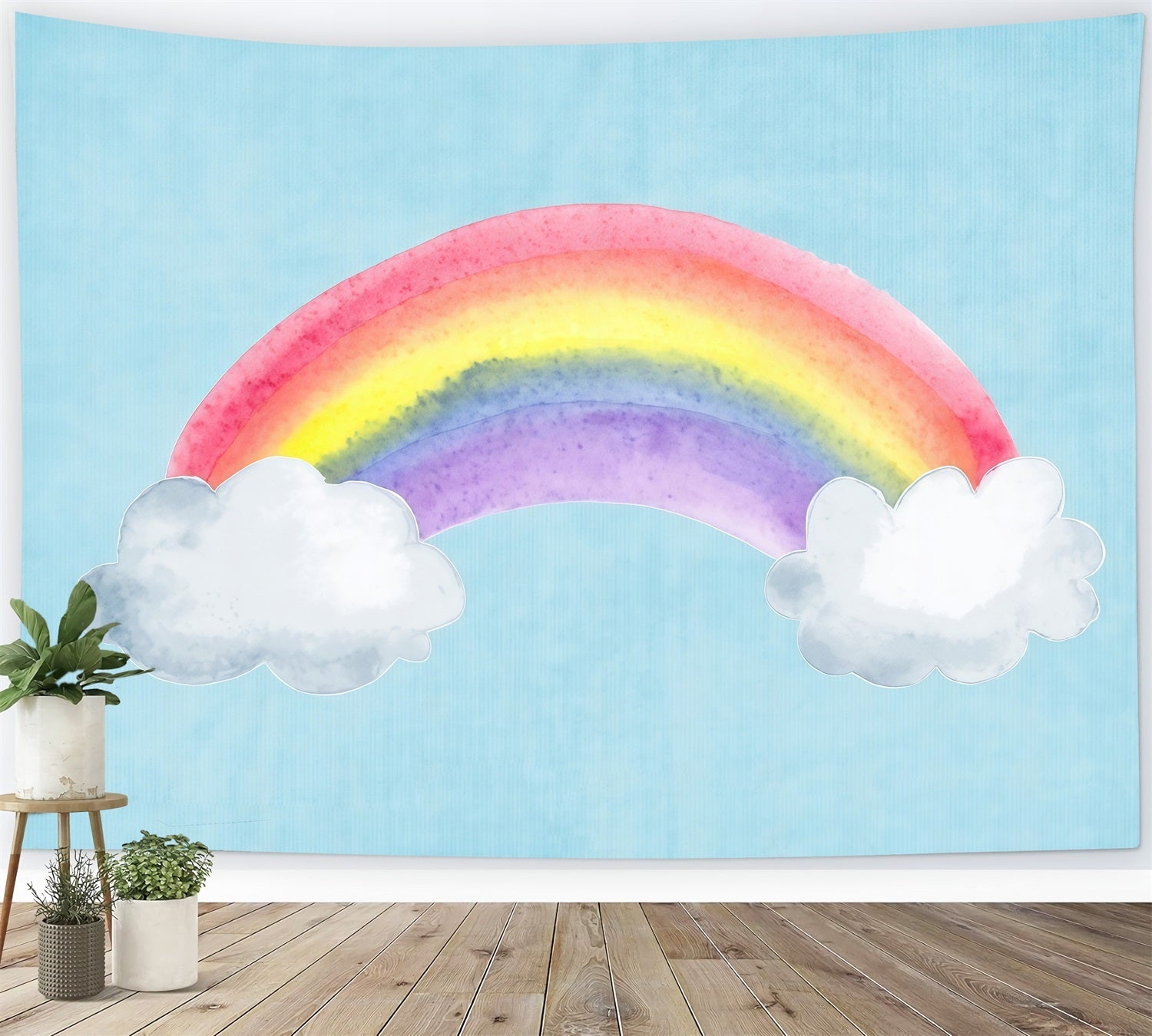 Fond pour cake smash « Ciel arc-en-ciel coloré » Fonds d'anniversaire MRR10-18