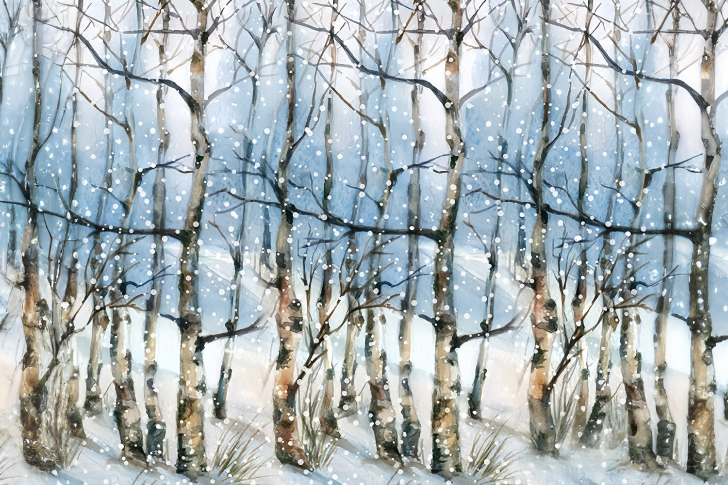 Toile de fond forêt hivernale Toile de fond forêt enchantée arbres enneigés MRR10-35