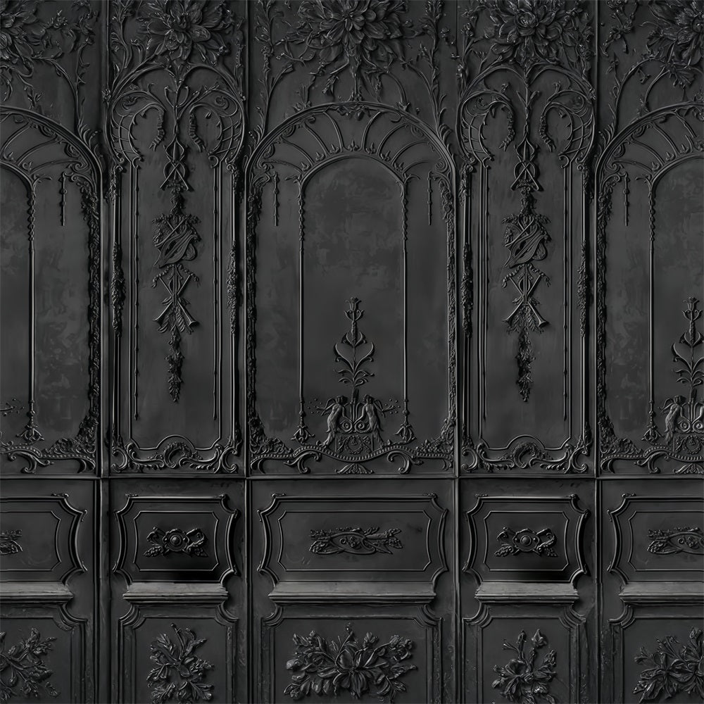 Fond vintage Mur vintage noir orné Fond mural rétro MRR10-38
