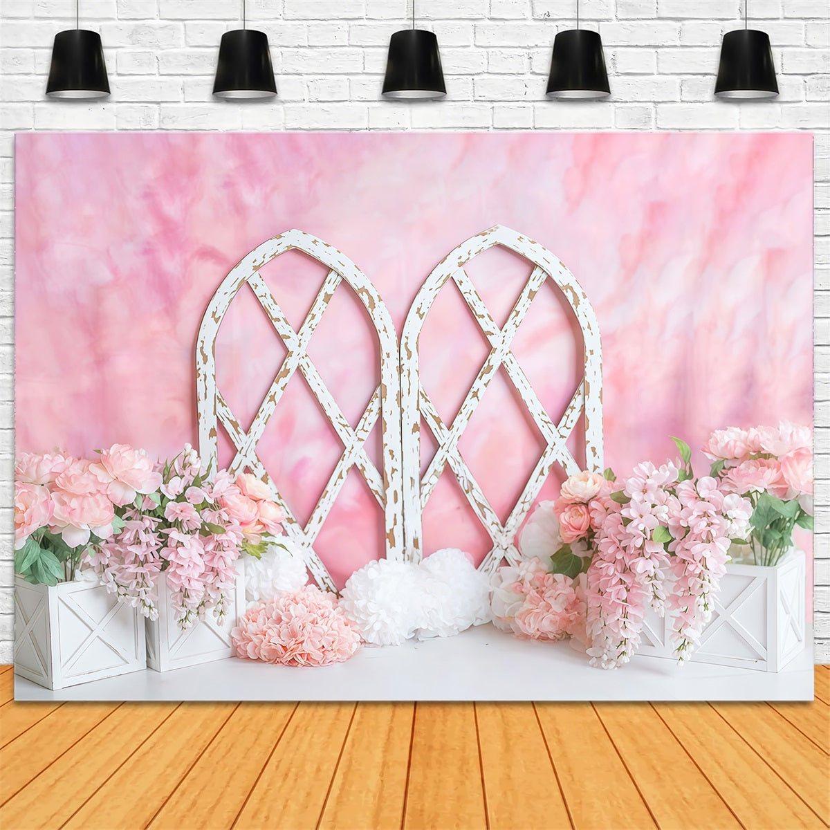Fond pour nouveau-né Arche florale rose Fleurs Fonds pour enfants MRR10-40