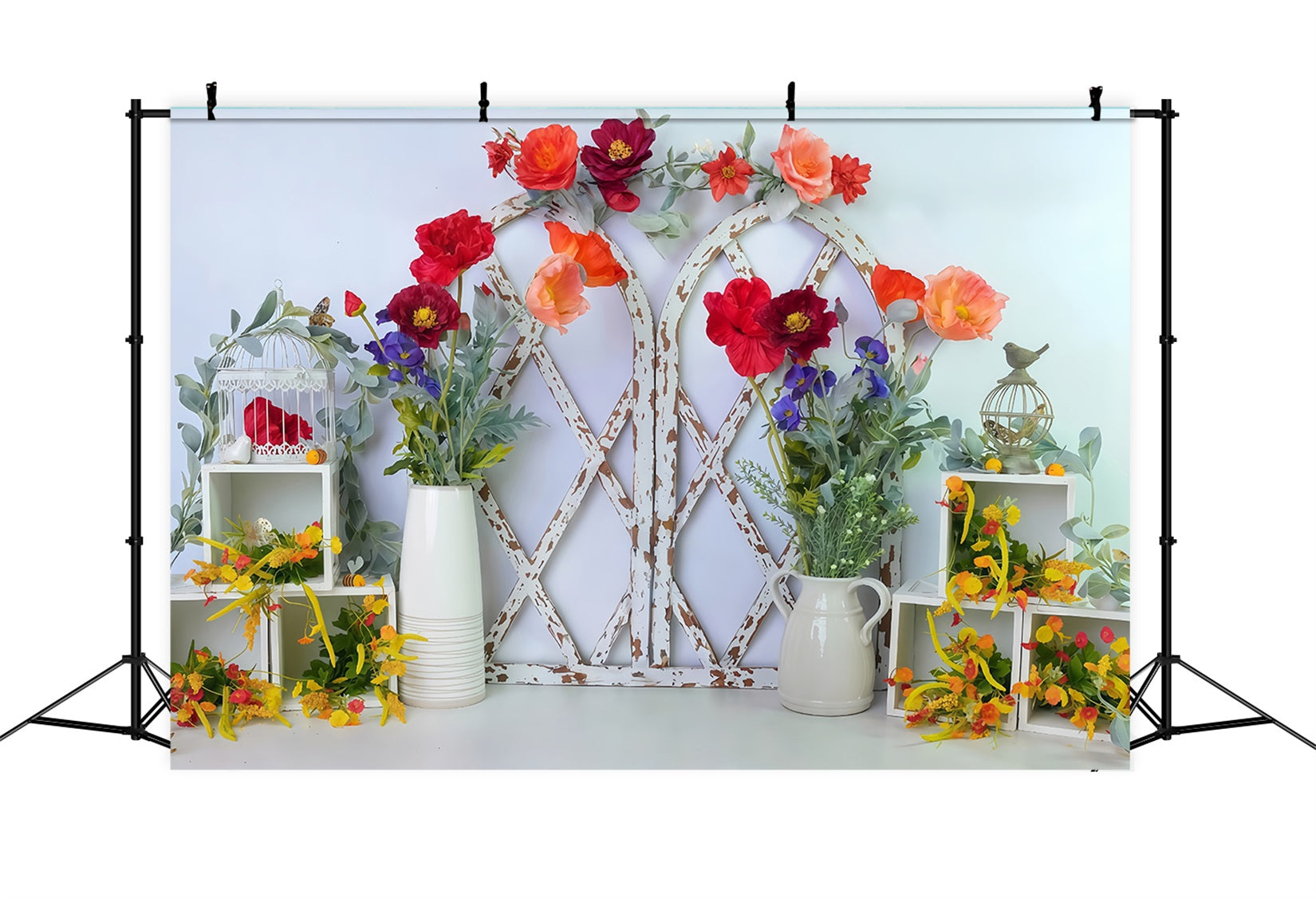 Fonds pour enfants Arche florale Cadres blancs Fond pour nouveau-né MRR10-44
