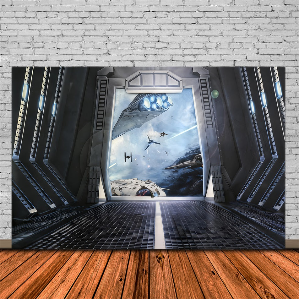 Fonds pour enfants Porte spatiale Bateaux Fond photo pour enfants MRR10-48