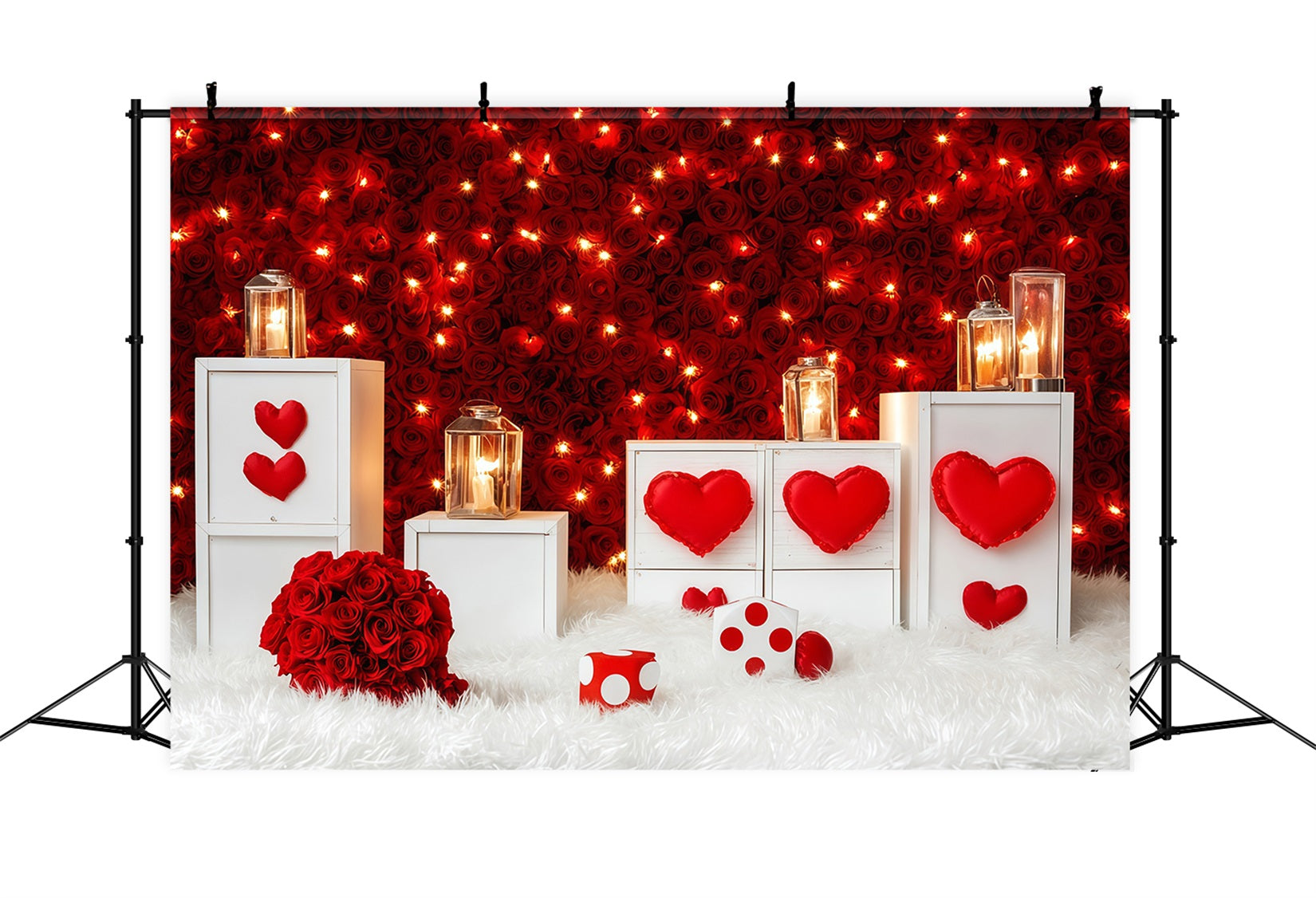 Idées de toiles de fond pour la Saint-Valentin Bougies rouges et roses Toiles de fond pour la Saint-Valentin MRR11-104