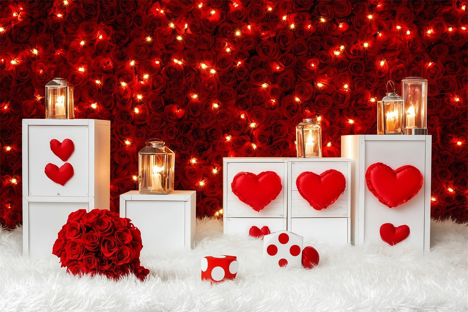 Idées de toiles de fond pour la Saint-Valentin Bougies rouges et roses Toiles de fond pour la Saint-Valentin MRR11-104