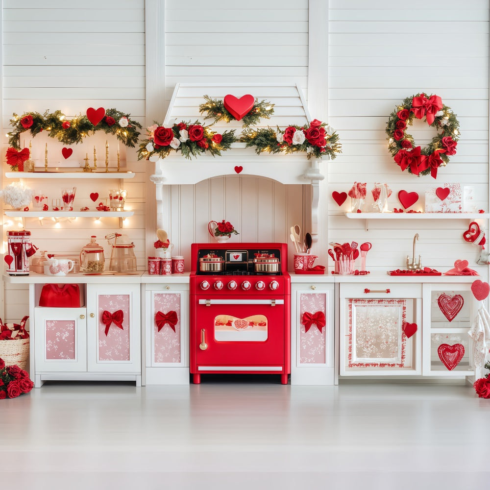 Fond photo pour la Saint-Valentin Cœur de cuisine Cadeau Fonds pour la Saint-Valentin MRR11-105