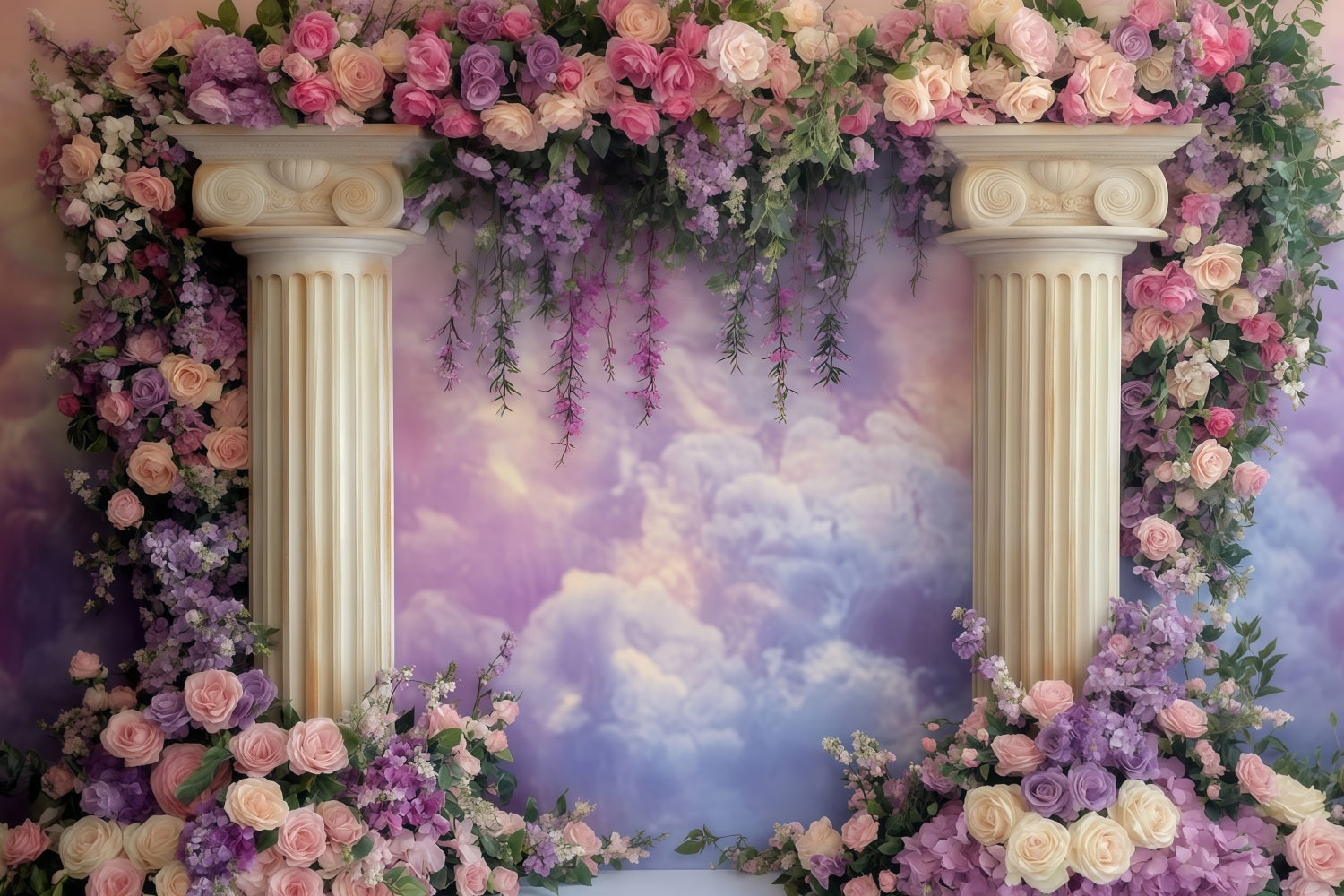 Fond photo pour la Saint-Valentin Colonne florale romantique Arche Fonds pour la Saint-Valentin MRR11-109