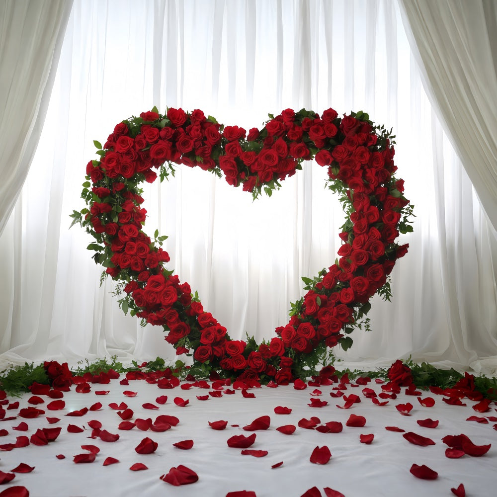 Fond de cœur pour la Saint-Valentin Fond de cœur d'amour avec fleurs roses pour la Saint-Valentin MRR11-114