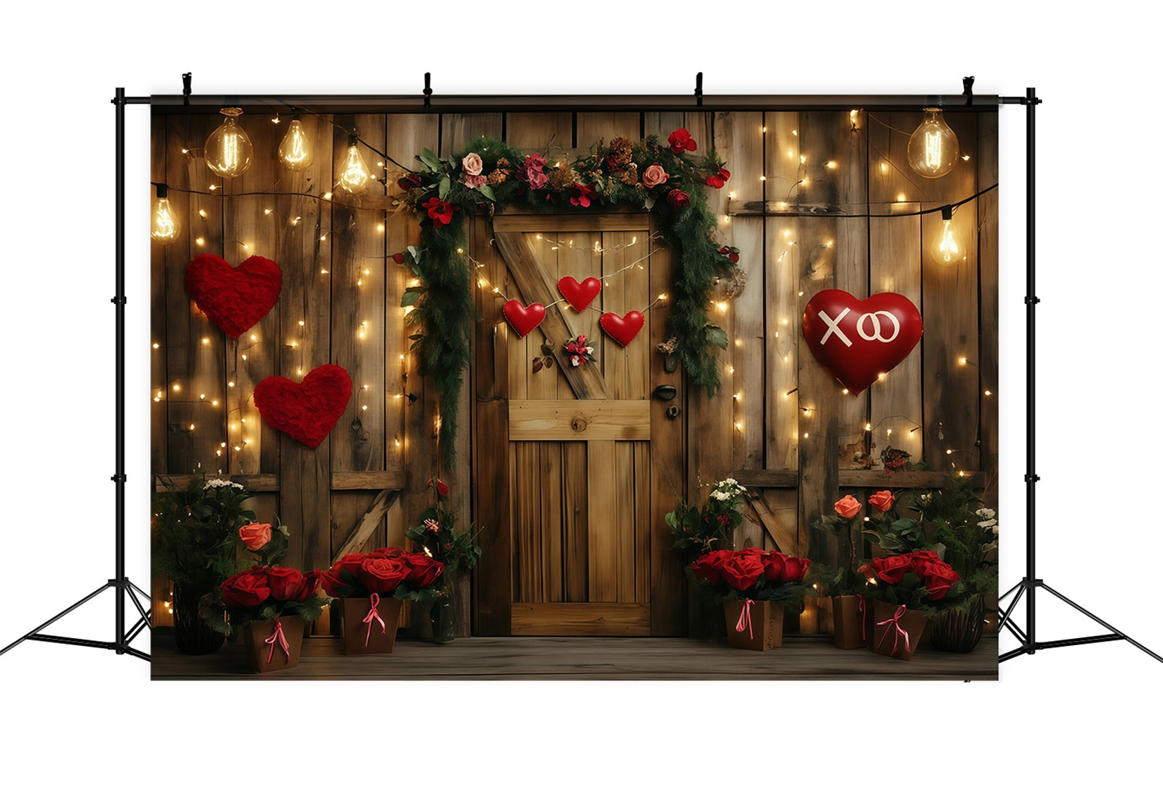 Fond de Saint-Valentin Porte florale rustique cœur Fond de Saint-Valentin MRR11-96