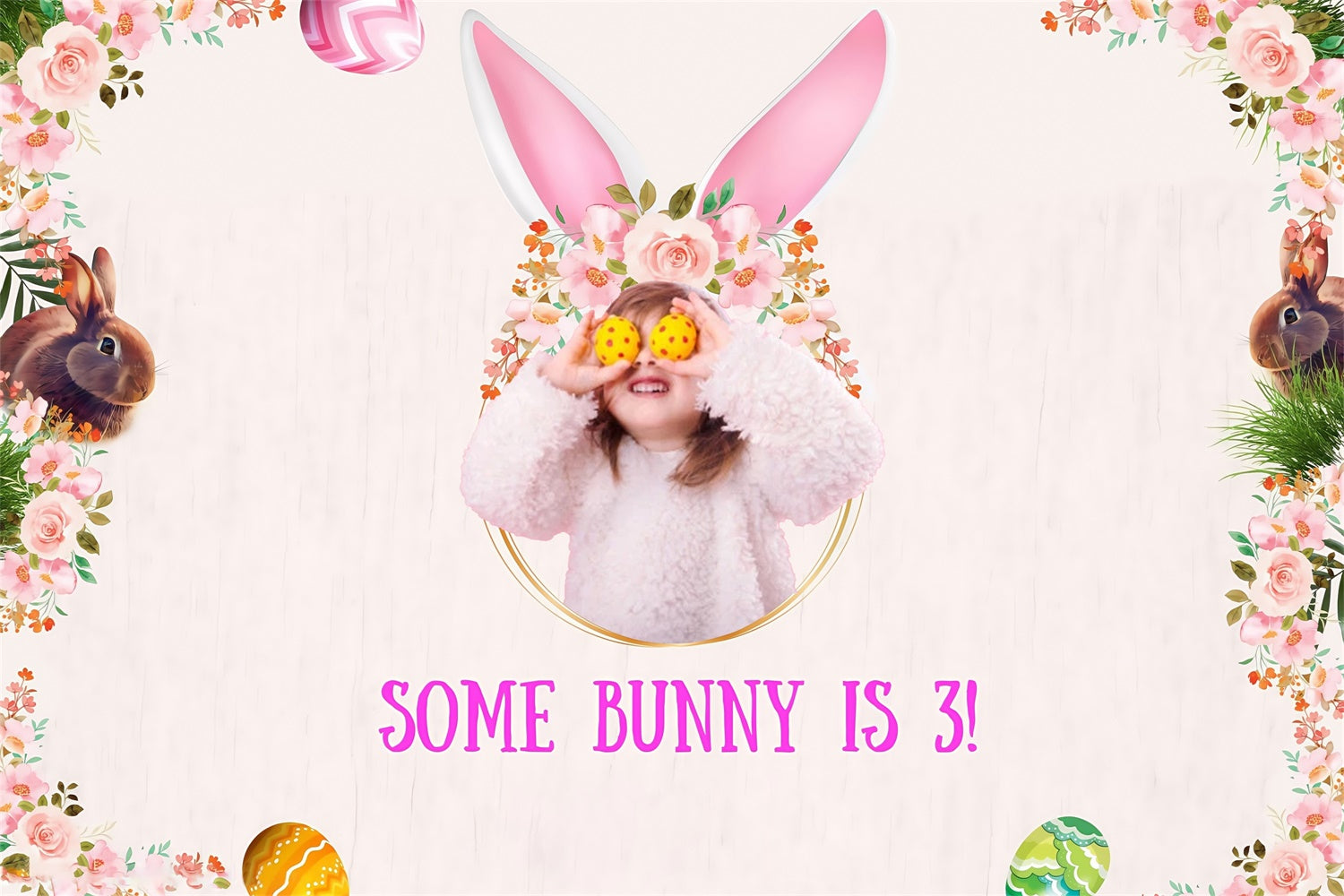 Toile de fond Studio Photo Pâques Lapin Sucré Jardin Fête Personnalisée MRR3-135