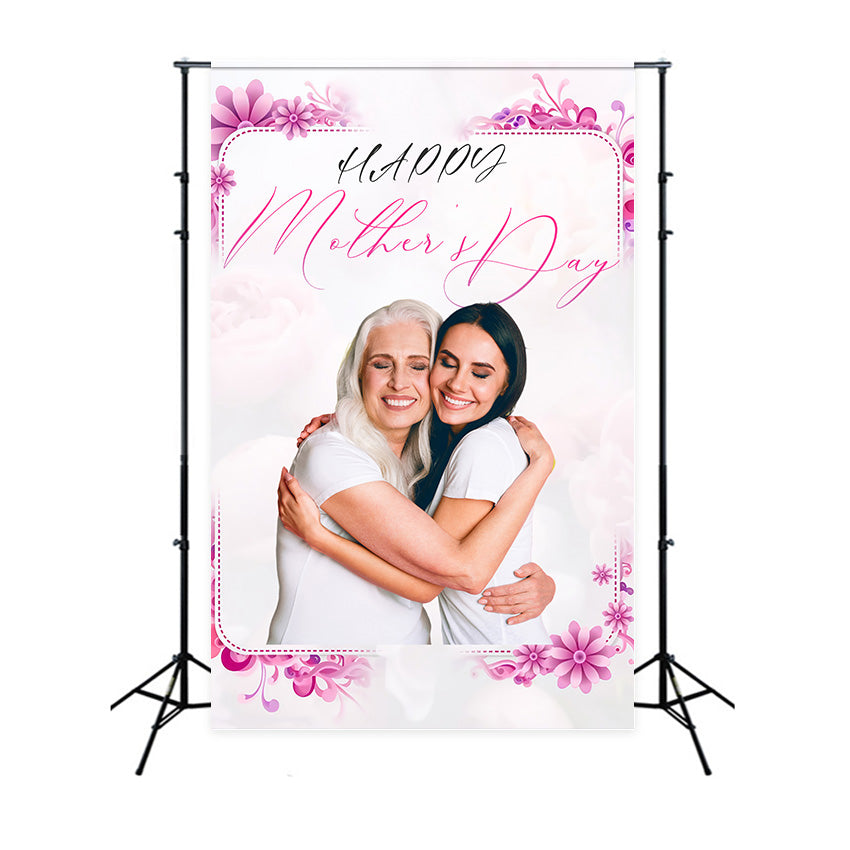 Toile de fond Fête des Mères Élégance Florale Rose Personnalisée MRR3-79