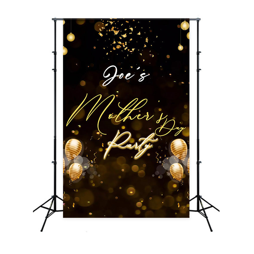 Toile de fond Fête des Mères Ballons Dorés Fête Personnalisée MRR3-80
