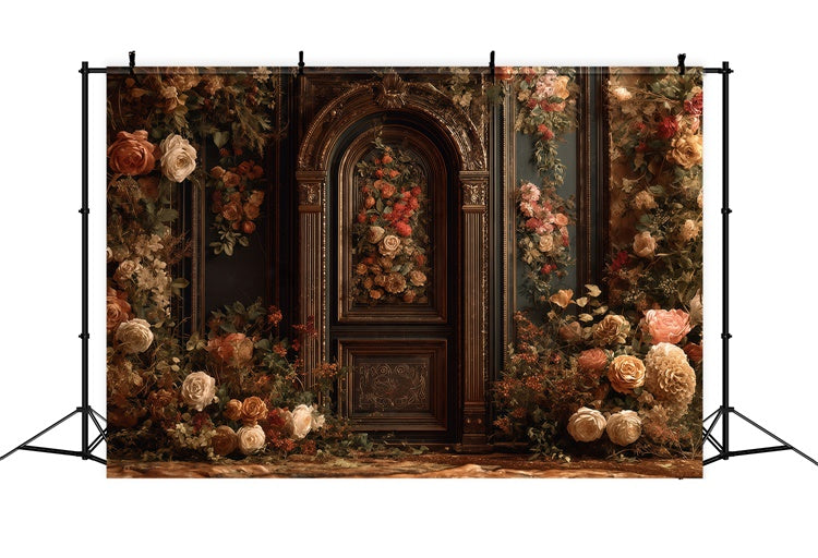 Toile de fond Photo Vintage Arche Royale Fleurie MRR7-223
