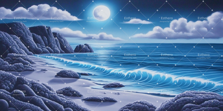 Fond de Scène Théâtre Côte au clair de lune CSH59-T66