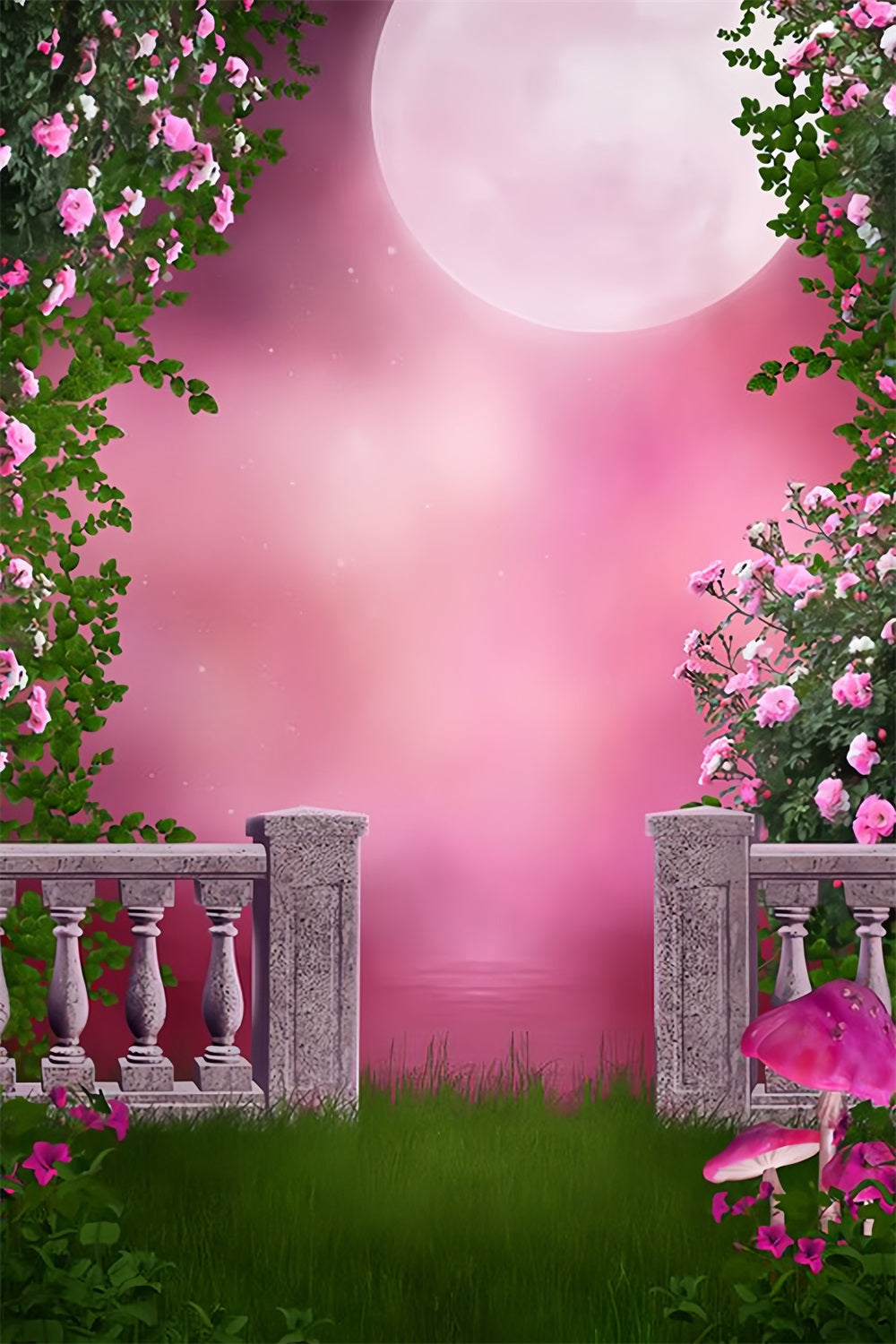Toile de fond Pleine Lune Fantaisie Rose Pétunia Jardin RR3-02