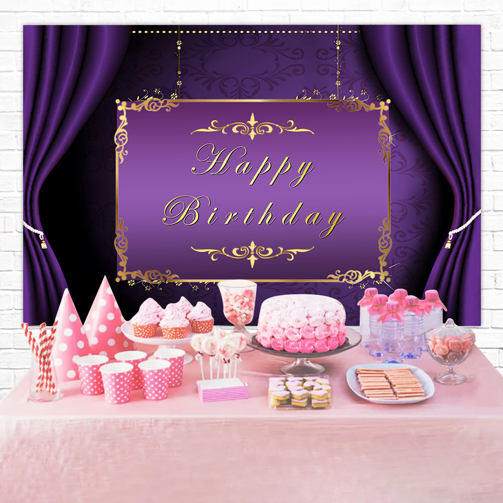 Fond Anniversaire Personnalisée Cadre Doré Violet RR1-48