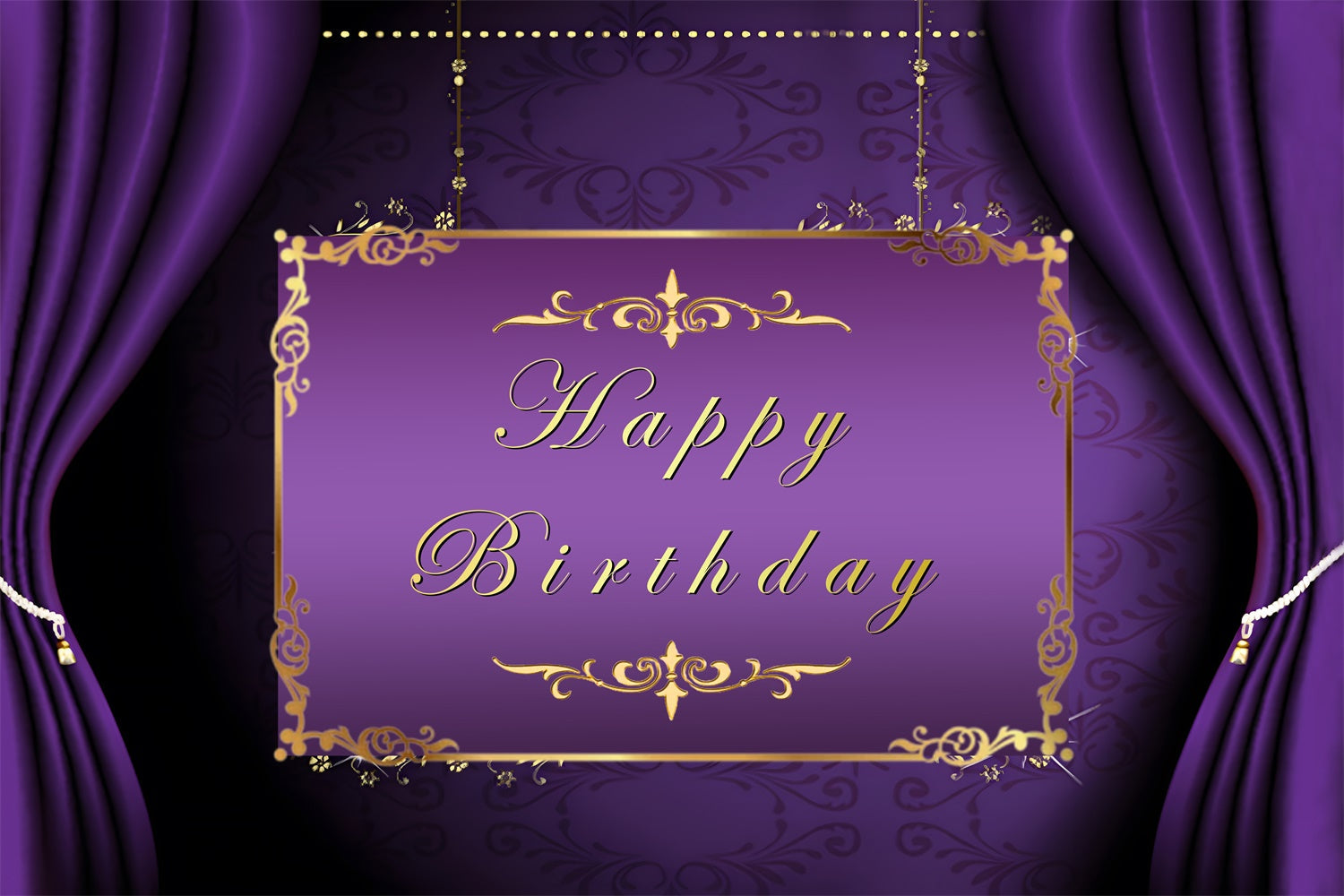 Fond Anniversaire Personnalisée Cadre Doré Violet RR1-48