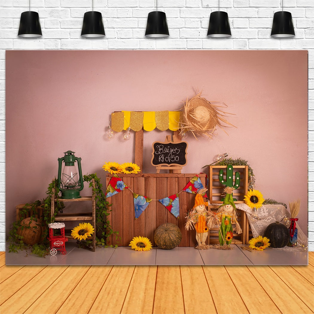 Toile de fond pour stand de vente de fleurs de tournesol RR3-26