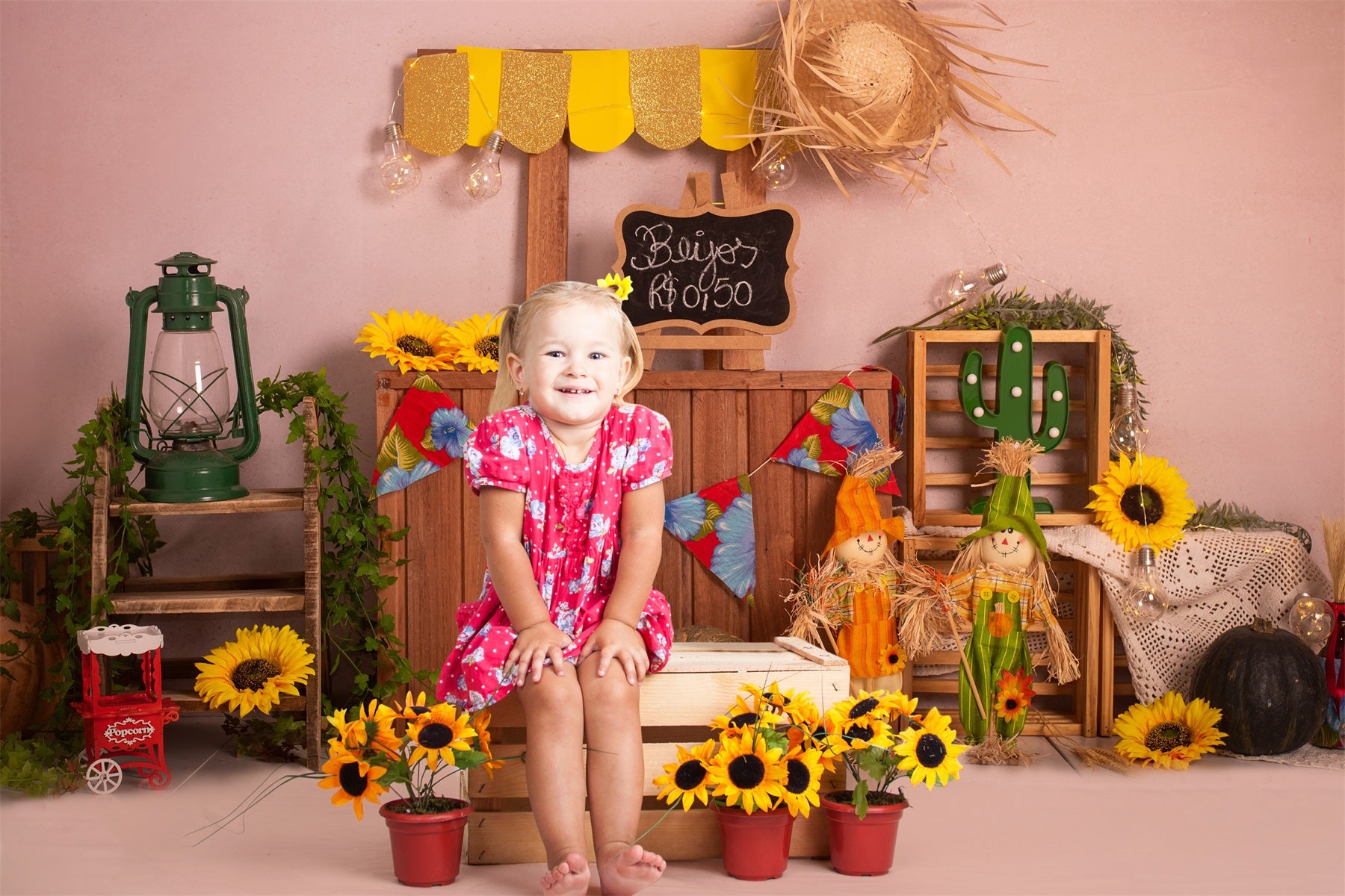 Toile de fond pour stand de vente de fleurs de tournesol RR3-26