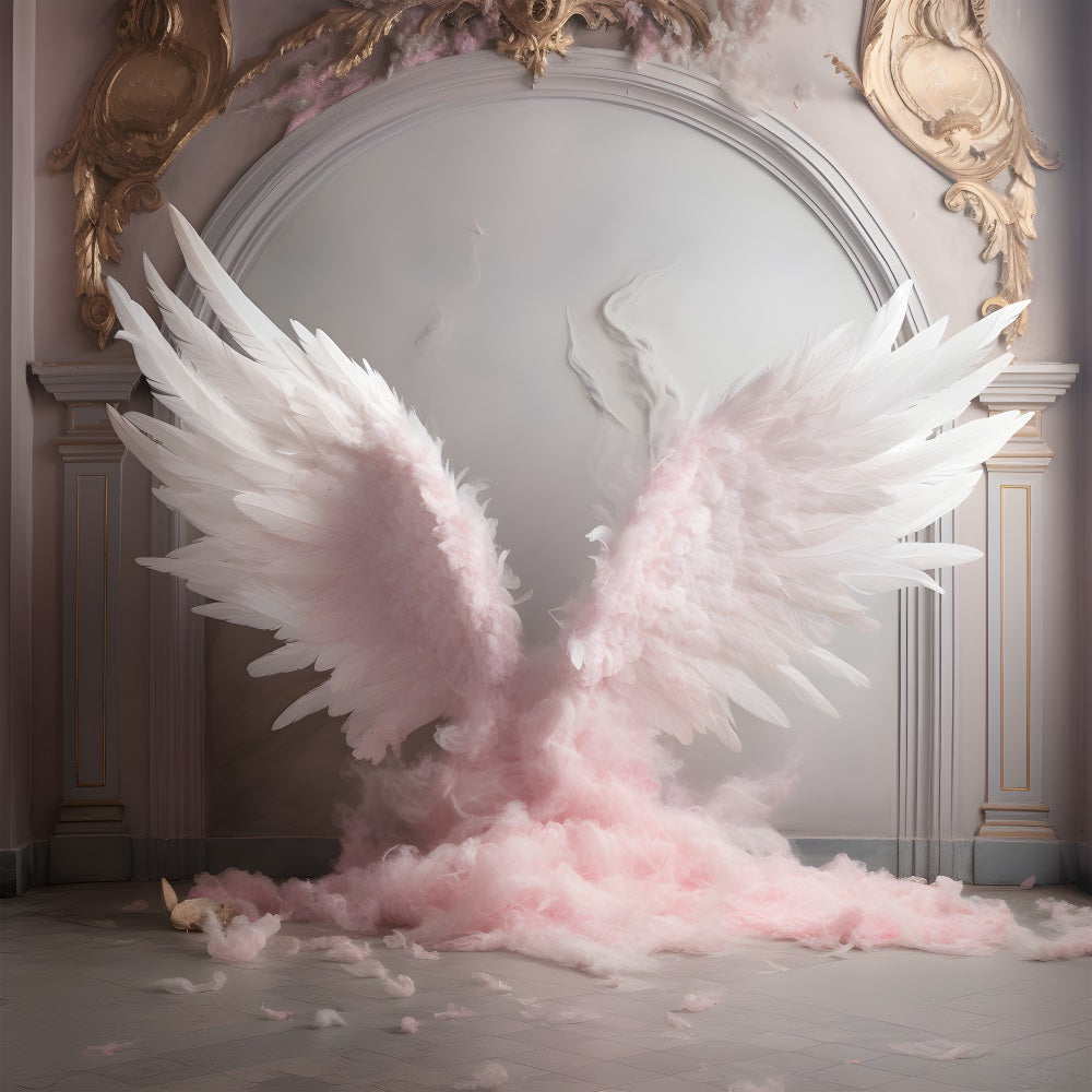 Esthero Toile de fond Palais Sacré Ailes d'Ange Rose RR4-17