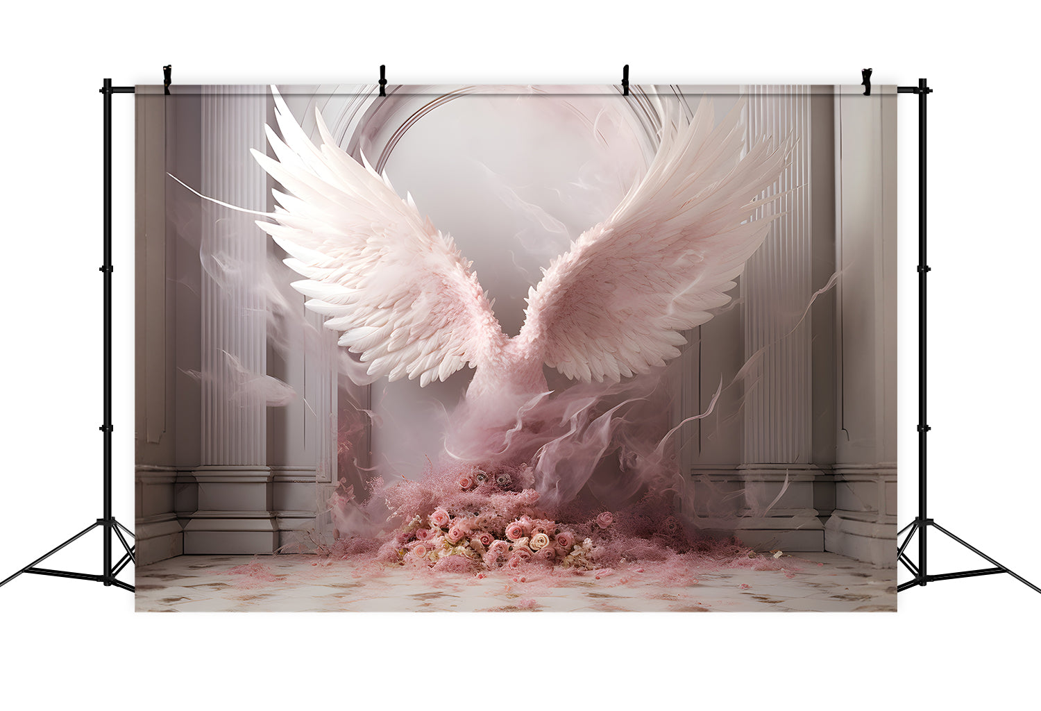 Esthero Toile de fond classique Vintage Mur Rose Ailes d'Ange RR4-27