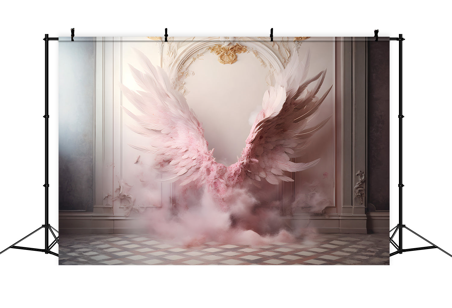 Esthero Toile de fond Vintage Mur Plancher Plaqué Rose Ailes RR4-29