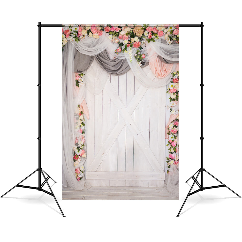 Esthero Toile de fond panneau bois thème mariage fleuri RR4-37