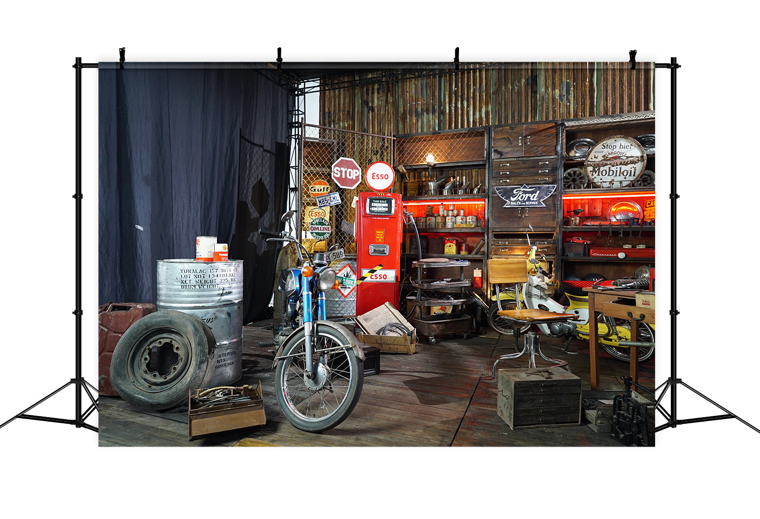 Toile de Fond Atelier de Réparation Automobile pour la Fête des Pères RR5-18
