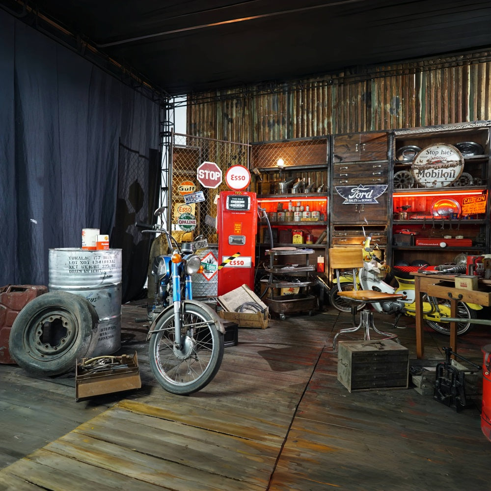Toile de Fond Atelier de Réparation Automobile pour la Fête des Pères RR5-18