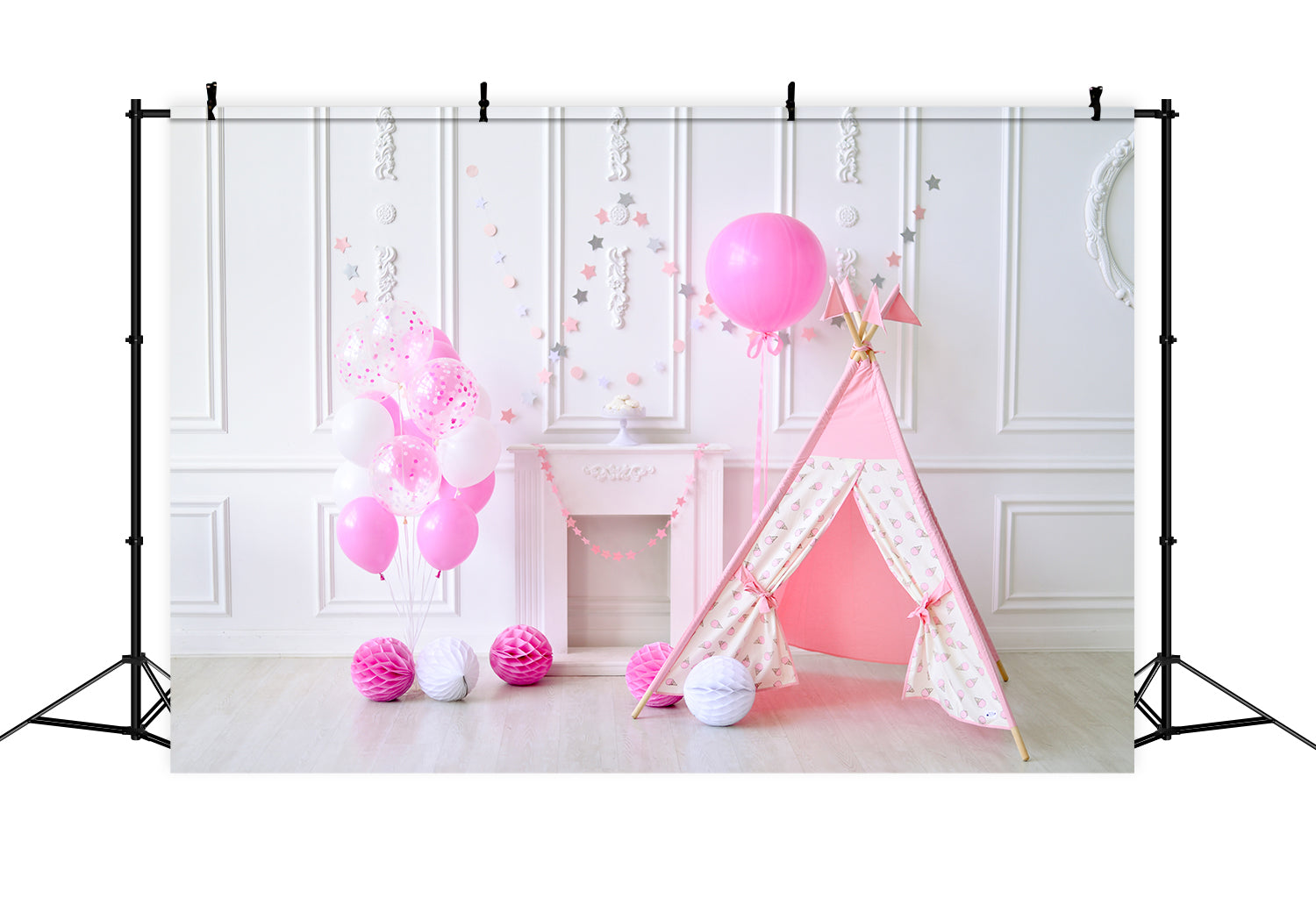 Toile de Fond Rose pour Smash Cake d'Anniversaire de Bébé RR5-37